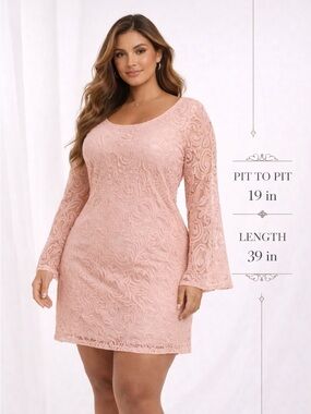 💜connected apparel Women's Midi Dress in Light Pink